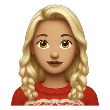 Girl in red sweater sticker