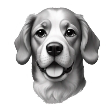 realistic dog portrait monochrome sticker