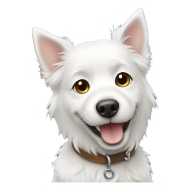 cute white dog like a animation character sticker