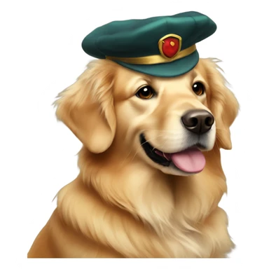 a golden retriever dressed up as robin sticker