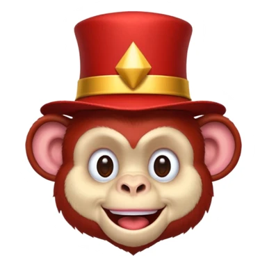 blood red monkey circus hat sticker