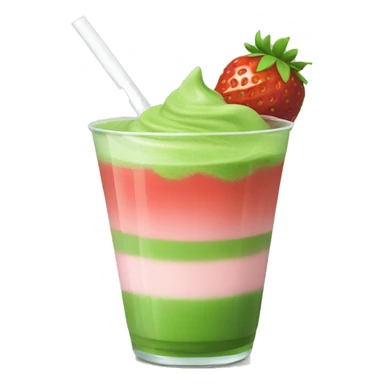 Matcha and strawberry drink sticker