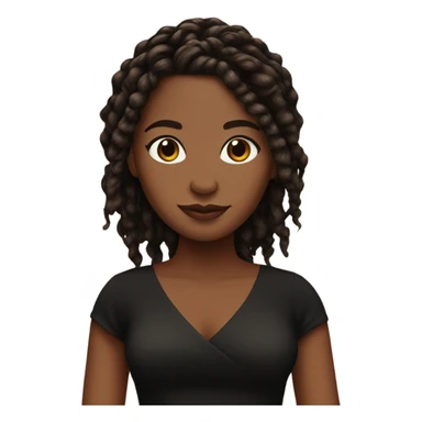 Brown skin I’m a cute black dress with red and black locs sticker