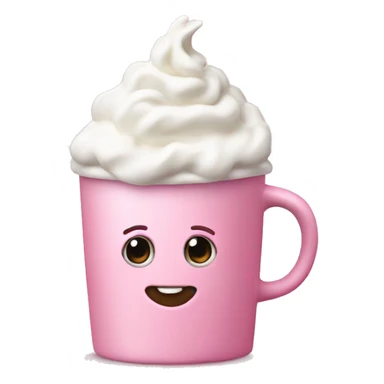 Cute pink mug with whipped cream  sticker