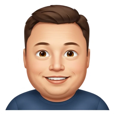 overweight happy realistic elon musk sticker