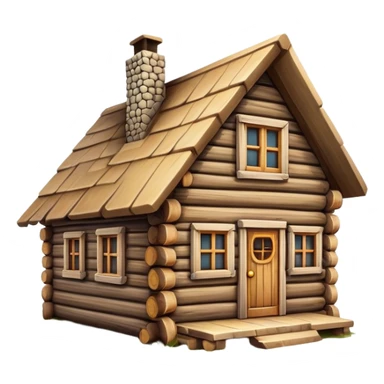 small log house sticker