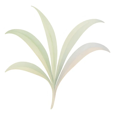 a spider plant leaf with a gentle gradient, watercolor style, delicate brush strokes, soft colors, smooth color transition sticker