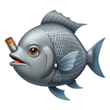 fish smoking a cigar sticker