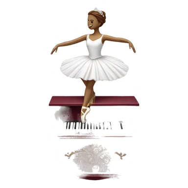 burgundy music box with white ballerina standing back sticker