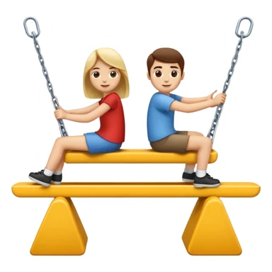 2 people on a seesaw sticker