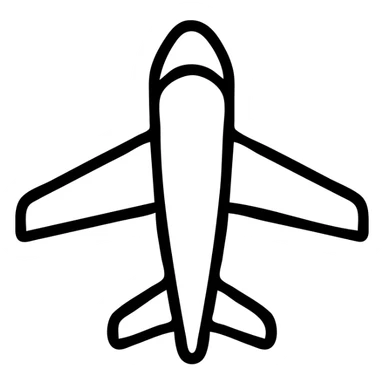 outlined airplane icon sticker