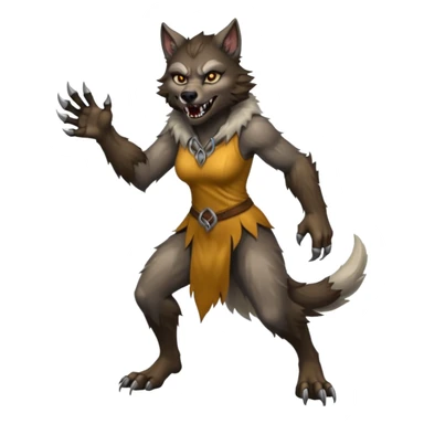 Female wherewolf full body sticker