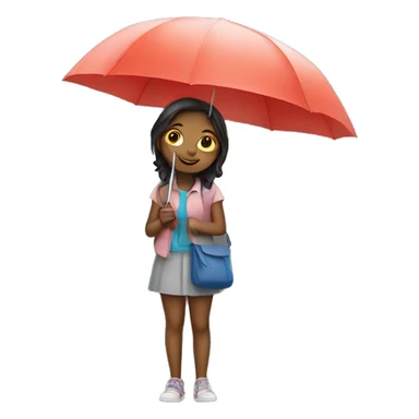girl with umbrella sticker
