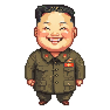 skinny Kim Jong Un, big smile sticker