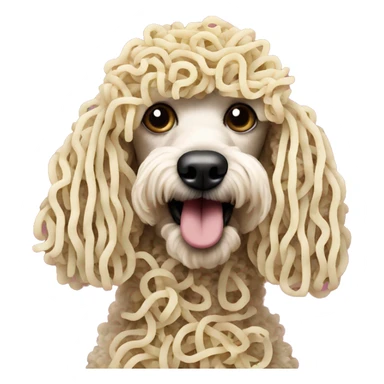Poodle made of noodles sticker