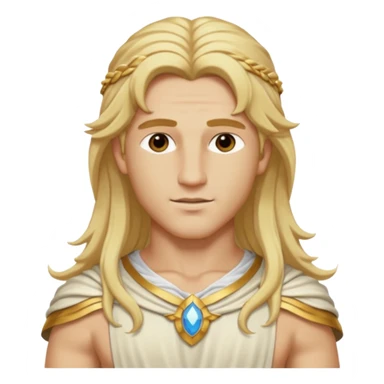 Adonis, God of Beauty from Gods and Goddesses with long golden blonde hair, cream outfit sticker
