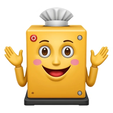 Create an emoji (one of the classic yellow faces) but make them have hands and wind an imaginary jack in the box (no props or anything just the hands and face) but also have the mouth like an o sticker