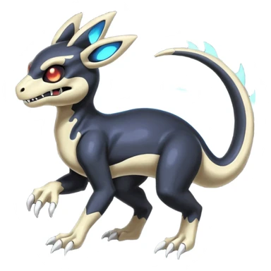 Shiny Duskull-Cubone-Salandit-Umbreon-Fakémon-hybrid-creature (full body)  sticker