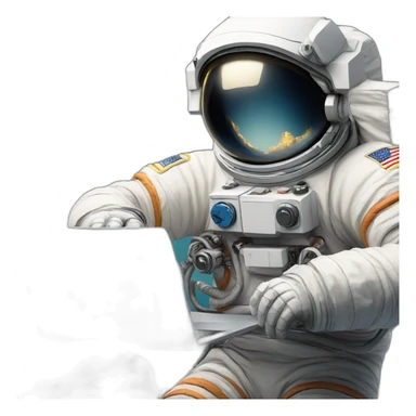 astronaut on laptop wil sticker