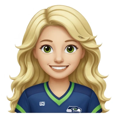 Long wavy blonde hair seahawks fan female sticker