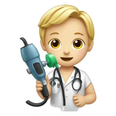 child with phonendoscope sticker