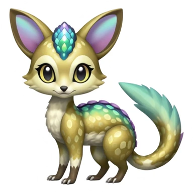 Shiny furry scaley Meloetta-Vernid-Trico-Genet-Pokémon-Fakémon-hybrid-fusion-creature sticker