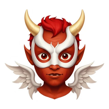 Devil wearing angel mask sticker