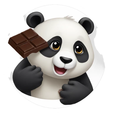 Panda eating choclate sticker