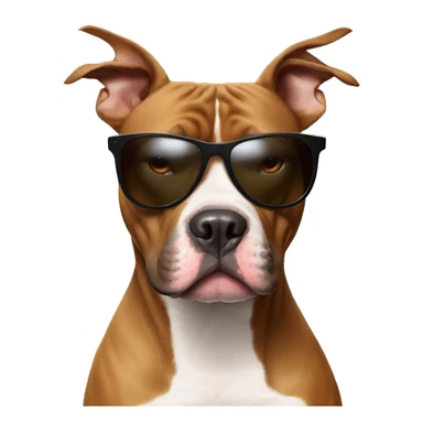 Pitbull in sunglasses sticker