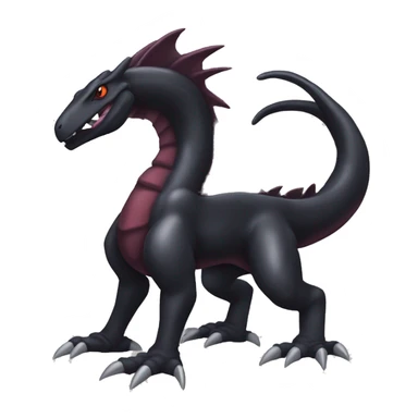 cool edgy black and maroon Dark-type nargacuga Salazzle Nargacuga Salandite Pokémon full body sticker