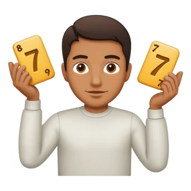 Man holding 6 7 sticker