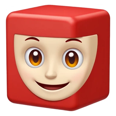 red cube character face sticker