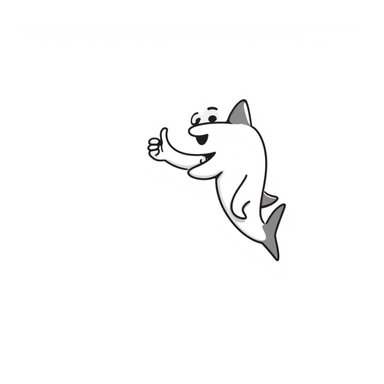 shark giving a thumbs up sticker