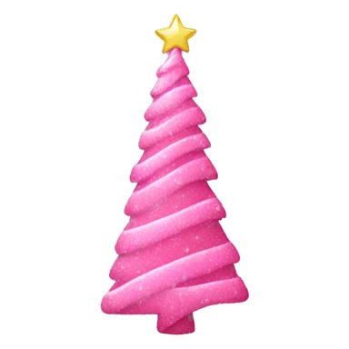 Pink Christmas tree with pink bows decoration  sticker