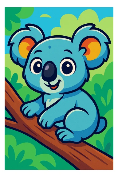 koala vibrant cartoon style sticker