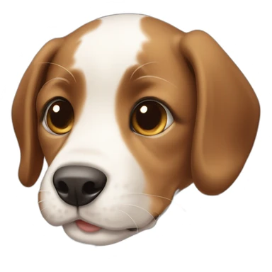 Puppy with a brown and white spot  sticker