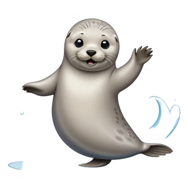 A seal grooves to the beat, dancing joyfully on the ice with flips and twirls! sticker