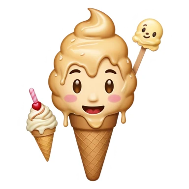 emoji with middlefinger and icecream sticker