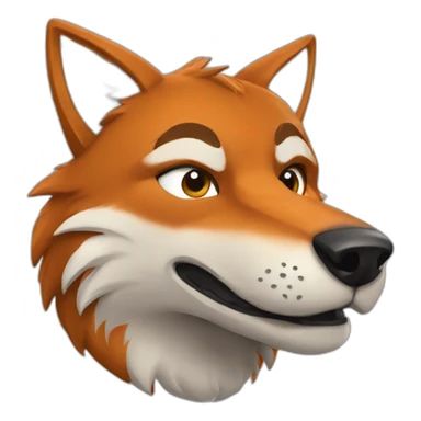 Renard embrase un loup sticker