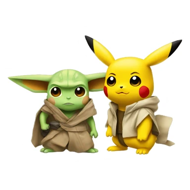 Pikachu with Yoda  sticker