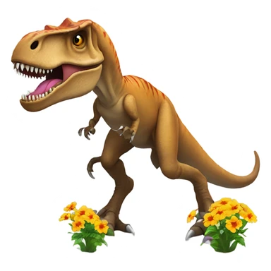 T. rex with flowers sticker