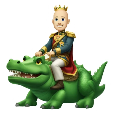 White bald king riding Alligator  sticker