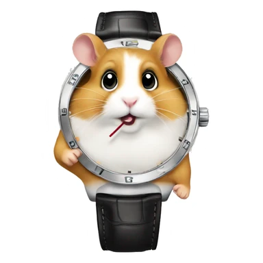 hamster shows what time it is on his rolex watch sticker