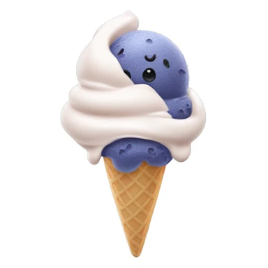 Blueberry ice cream sticker