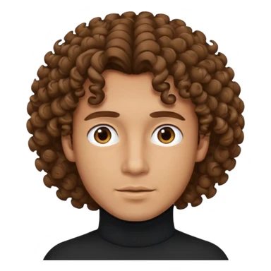 curly haired man in turtle neck sticker