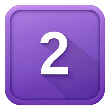 purple square emoji that says "2" sticker