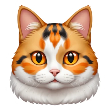 full body calico tabby + white cat with small head and short but chubby body sticker