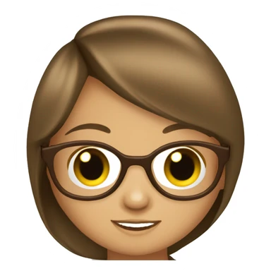 Niña con pelo largo castaño cn lentes sticker