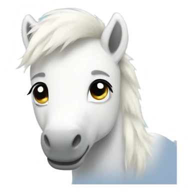 White furry pony sticker