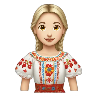 Ukrainian girl in a embroidered dress sticker